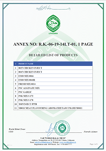 HALAL Certificate Annex